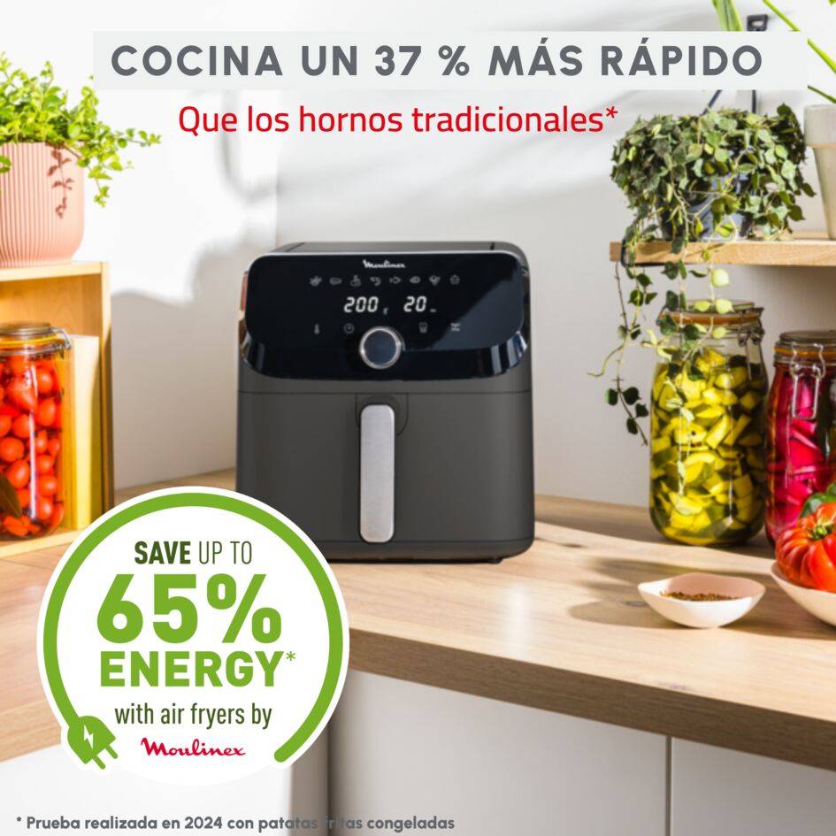 Easy Fry Mega, Freidora de Aire, Capacidad de 7,5 L, 8 Programas, Diseño Compacto