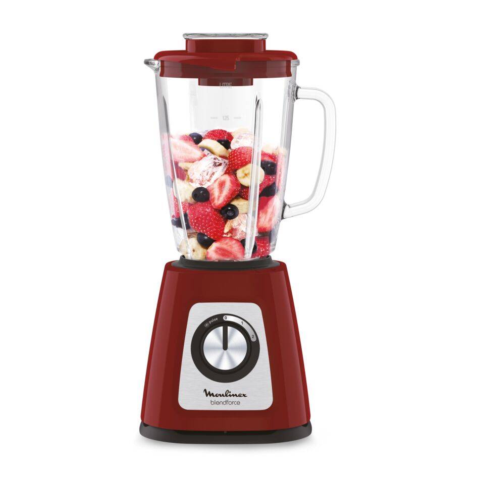 Blendforce, Batidora de vaso, 800 W, Jarra de cristal, Roja
