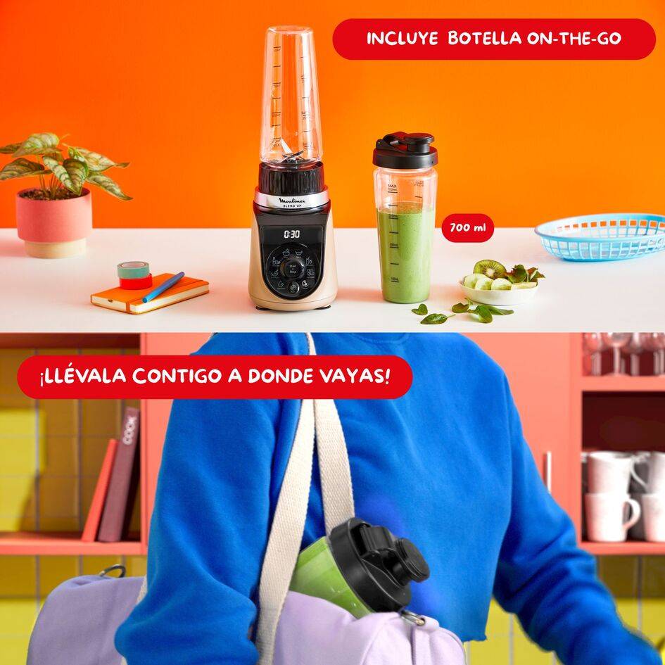 Blend Up, Batidora personal, 1000 W de potencia, 8 Programas Automáticos, Color Dune