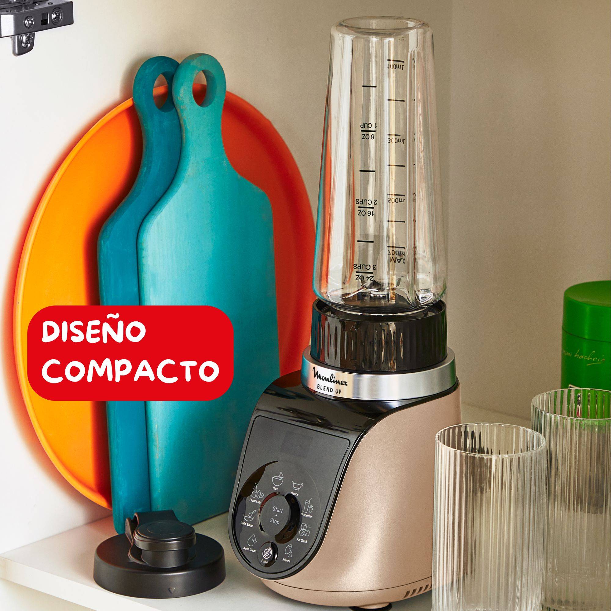 Blend Up, Batidora personal, 1000 W de potencia, 8 Programas Automáticos, Color Dune