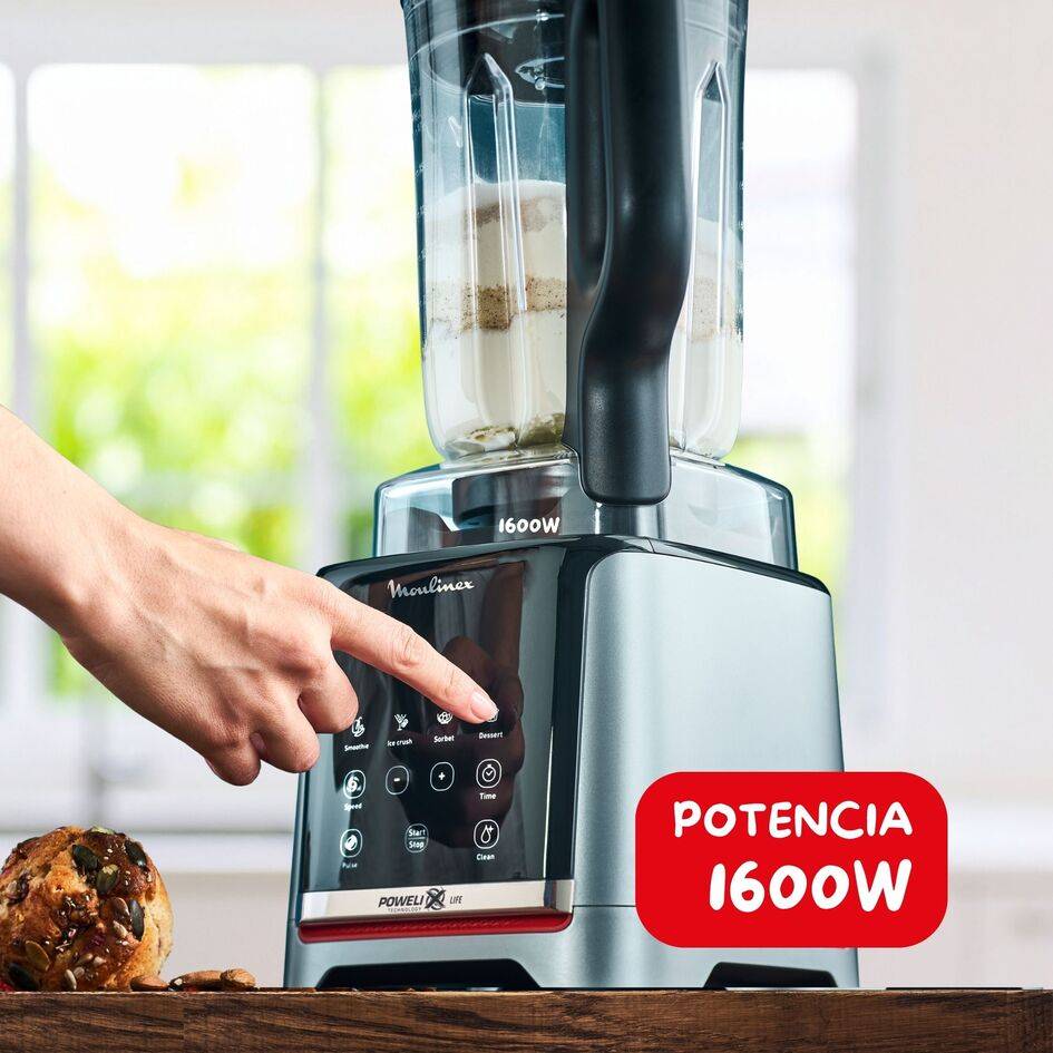 Infiny Mix+, Batidora de Vaso, 1600W, 5 programas, Negra