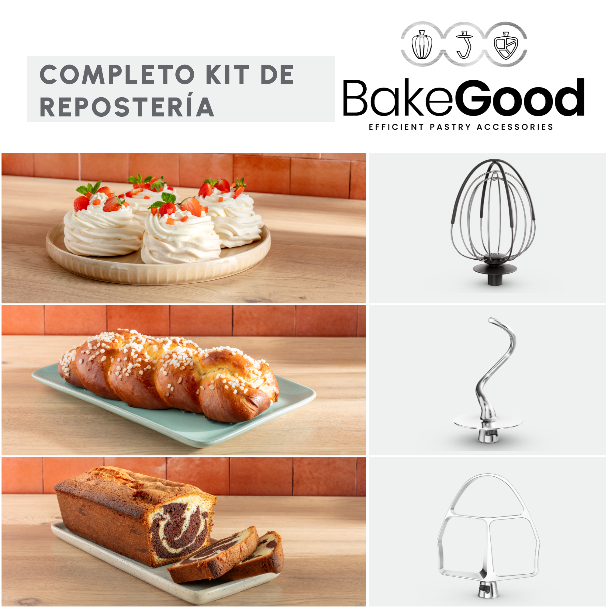 Bake Partner, Robot de repostería, 1100 W, Negro