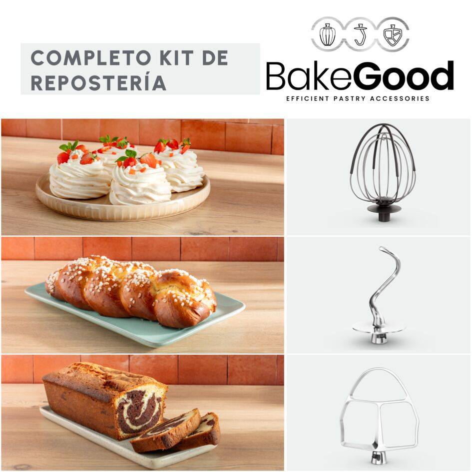 Bake Partner, Robot de repostería, 1100&nbsp;W, Negro