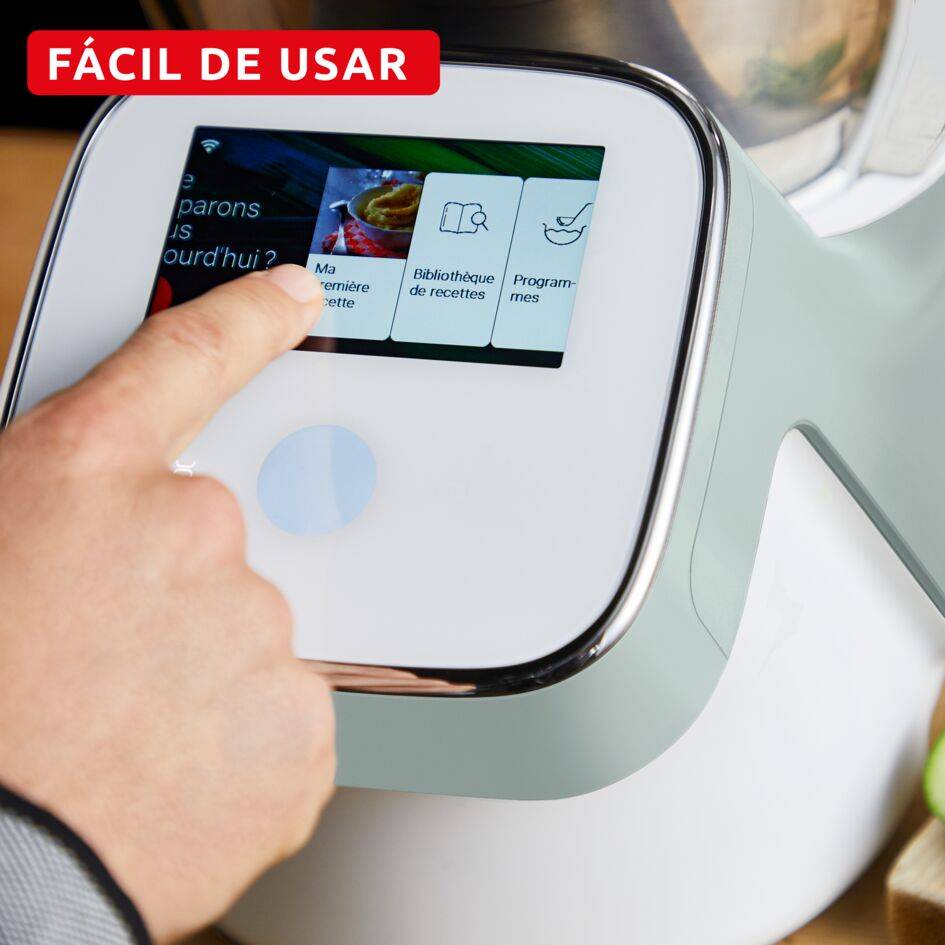 i-Companion Touch, Robot De Cocina, 4,5L, Accesorios, 14 Programas Automáticos, Modo manual, Wifi y Bluetooth, App Moulinex, Eucalipto