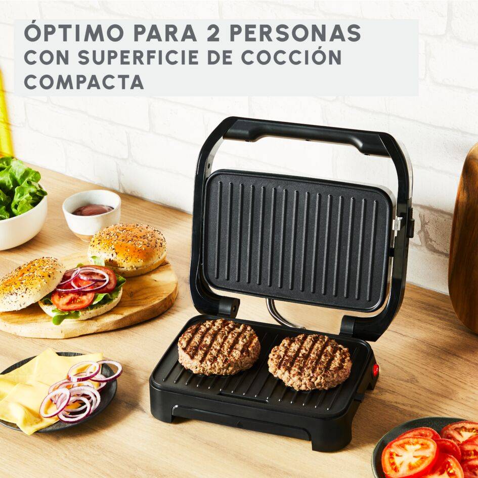 Inicio Compact, Plancha De Paninis & Grill, 1000 W, Placas Antiadherentes, Inox