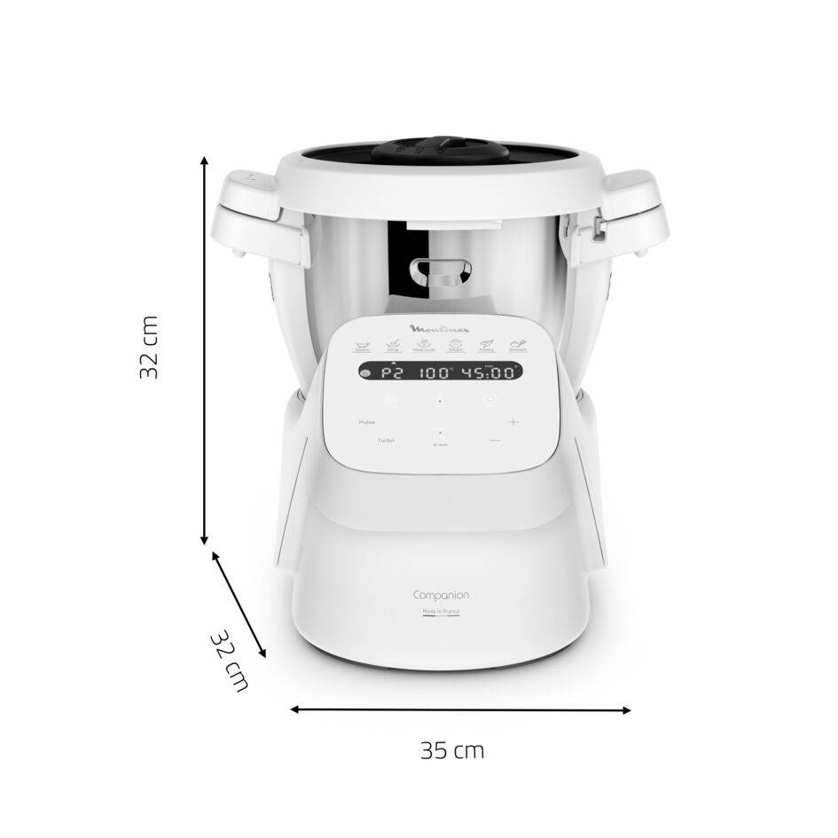  Companion Cooking, Robot de cocina, 12 Programas Automáticos, Modo Manual,  3&nbsp;L de Capacidad, Blanco