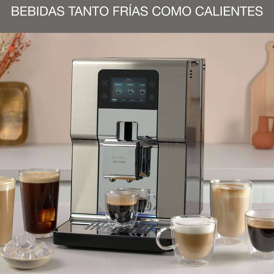 Intuition Experience +, Cafetera Superautomática, Pantalla táctil , 21 recetas calientes y frías, Jarra de leche Tecnología Milk Advance