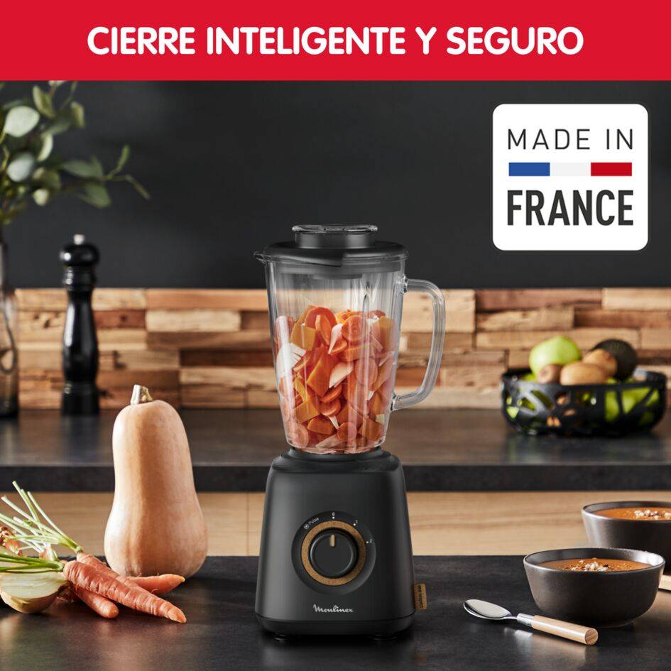 Eco Respect, Batidora de vaso,&nbsp;Diseño ecológico, Materiales reciclables, 1,75L, 4 cuchillas, 800W, Negro