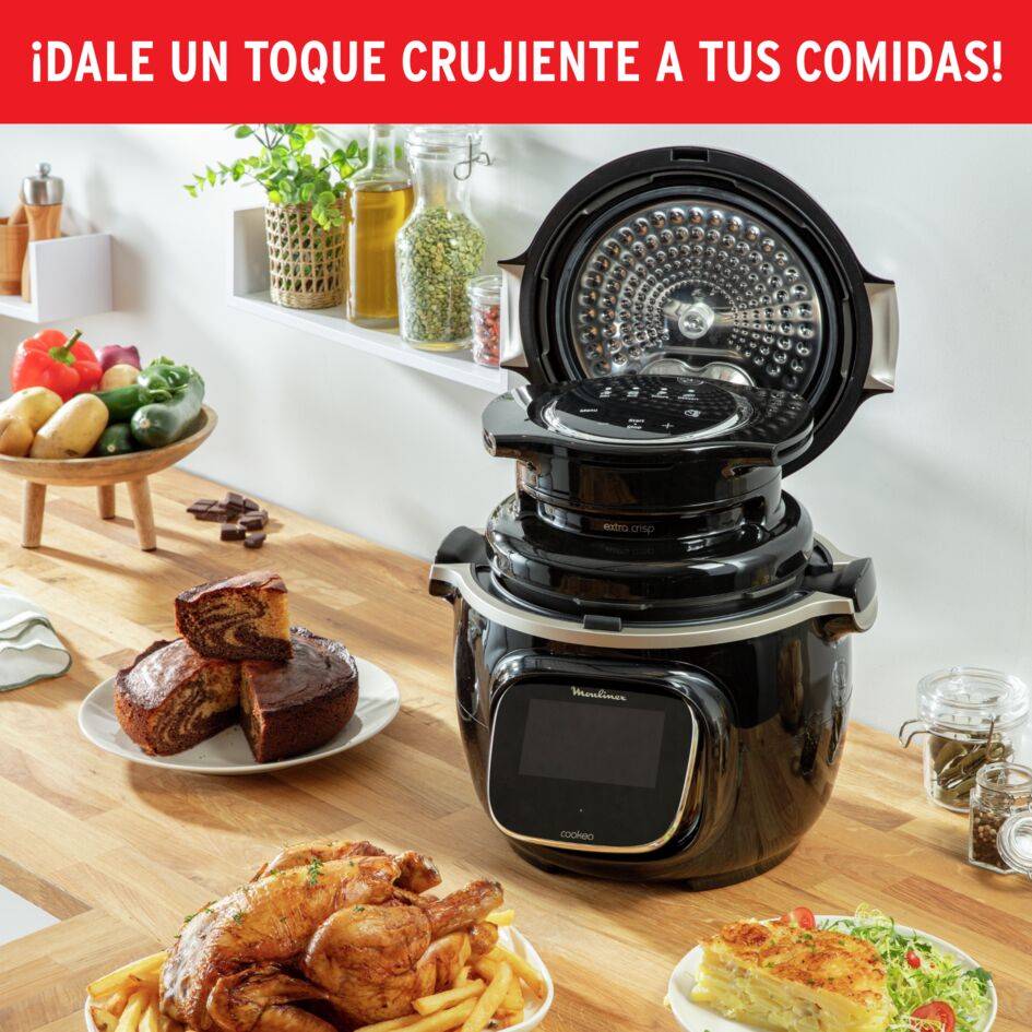Cookeo Extra Crisp Lid, Accesorio de Cookeo, Resultados crujientes, 4 funciones automáticas, Negro