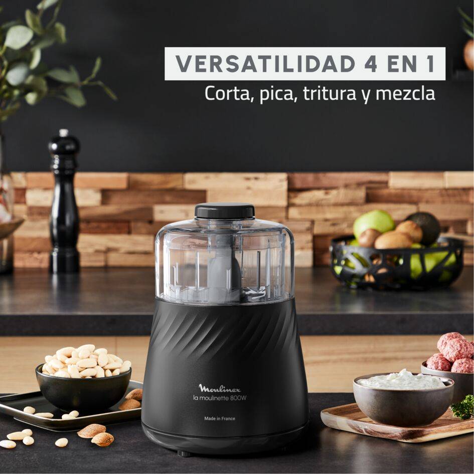 La Moulinette Eco Respect, Picadora eléctrica, 800 W, Negra