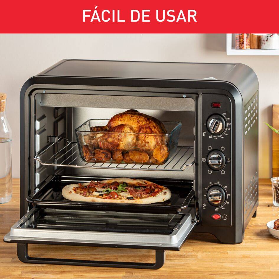 Optimo, Horno portátil, 19 L, 6 modos de cocción, Termostato Regulable, Compacto