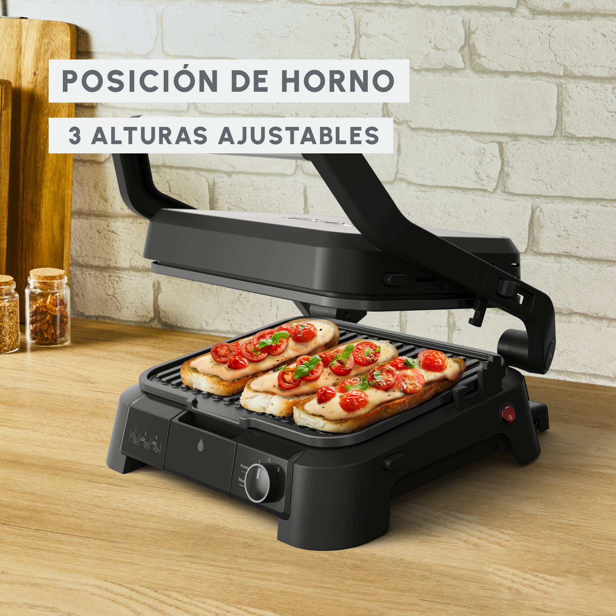 SuperGrill 3in1, Grill de contacto, Barbacoa y Horno, 2000&nbsp;W, Termostato regulable, 3&nbsp;alturas
