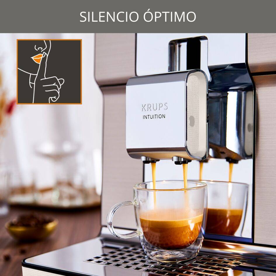 Intuition Experience +, Cafetera superautomática, 21 bebidas, 8 perfiles, Kit de bienvenida, Inox