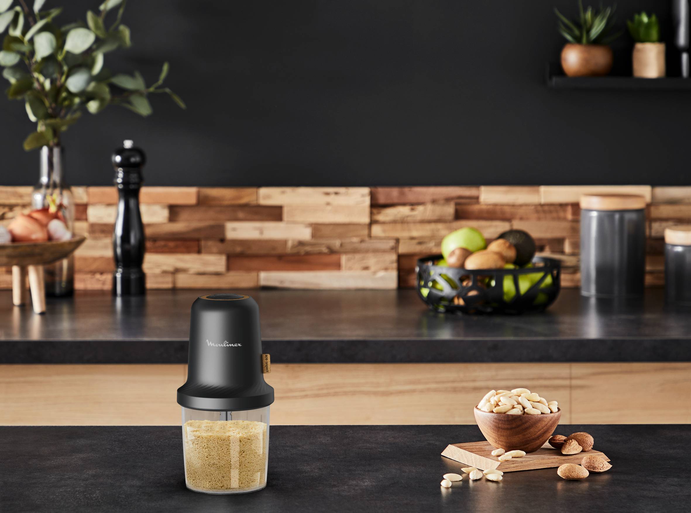 Eco Respect, Picadora, 0,5 L, 500 W, 2 cuchillas, Diseño Ecológico, Materiales reciclables