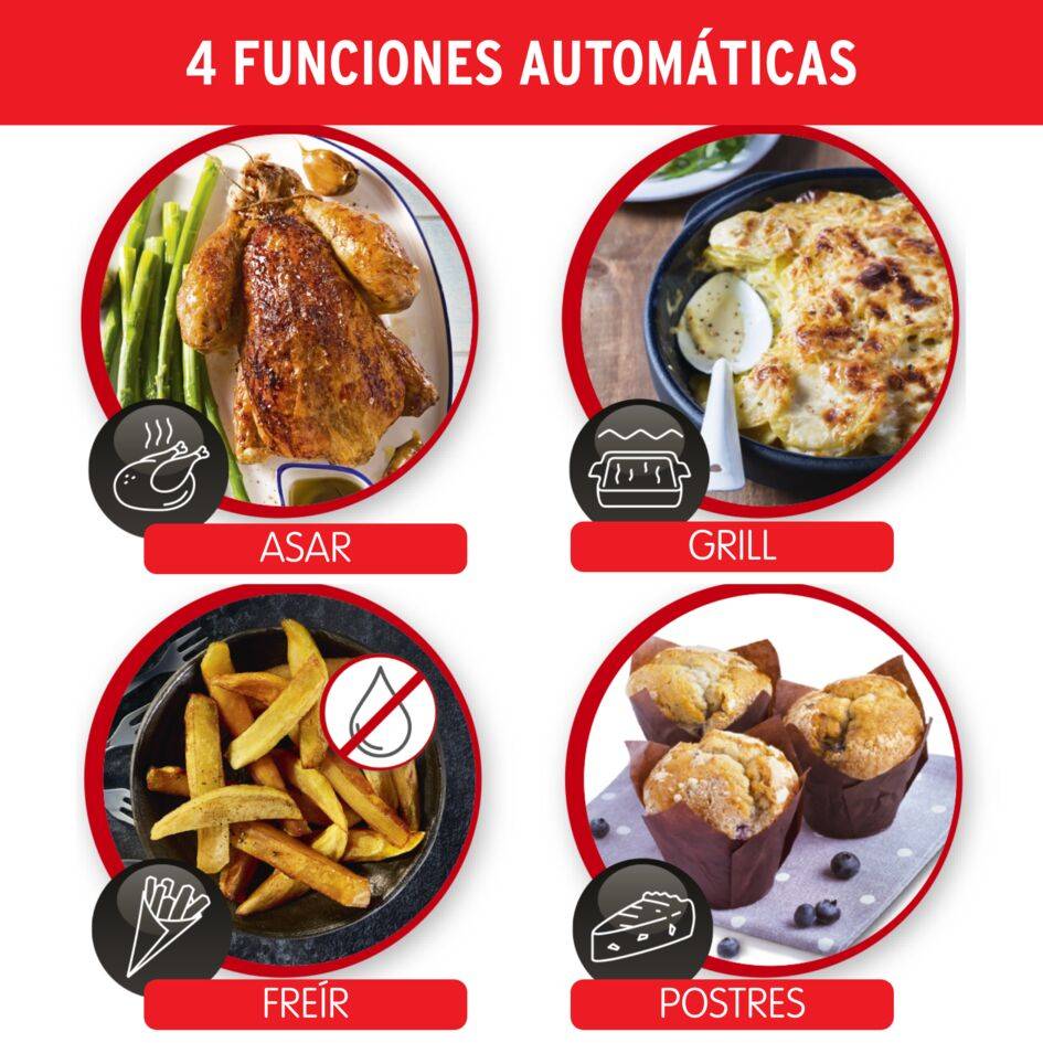 Cookeo Extra Crisp Lid, Accesorio de Cookeo, Resultados crujientes, 4 funciones automáticas, Negro