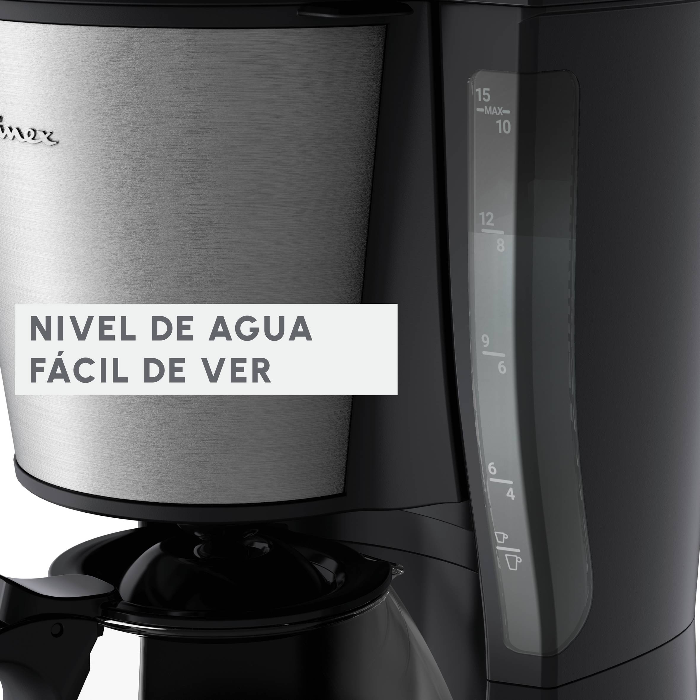 Subito 5, Cafetera de filtro, 1,25 L, 1000 W, Con Temporizador, Inox