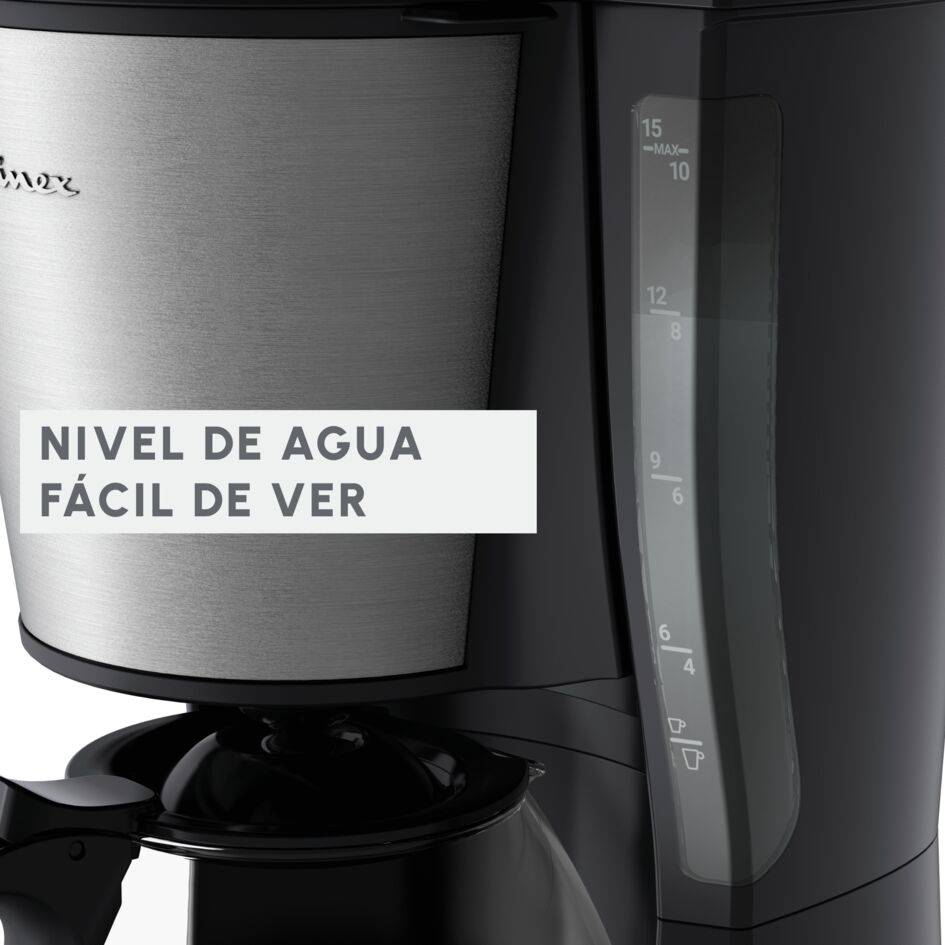 Subito 5, Cafetera de filtro, 1,25 L, 1000 W, Con Temporizador, Inox