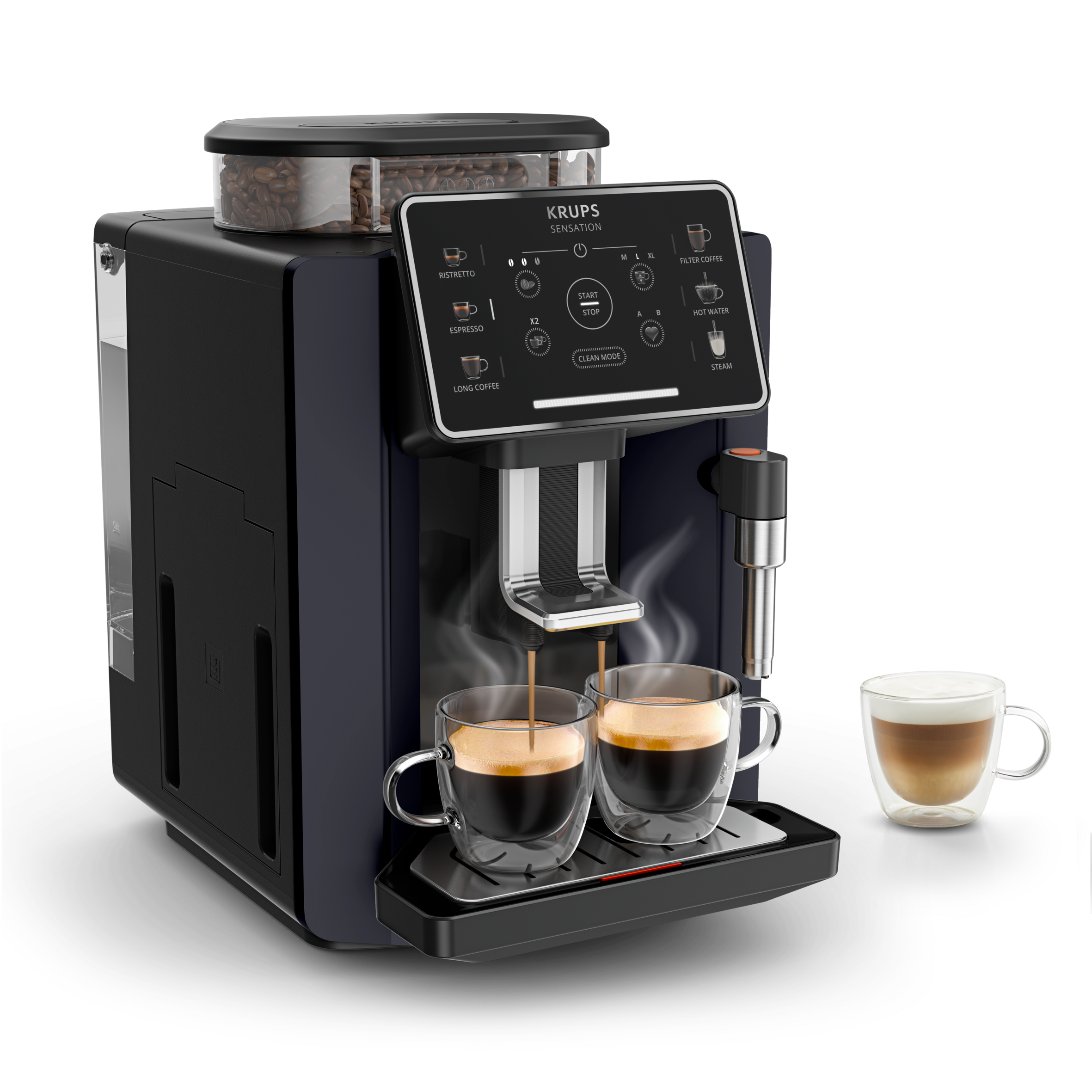 Sensation, Cafetera Superautomática, Panel táctil, 5 recetas automáticas, Espumador de leche