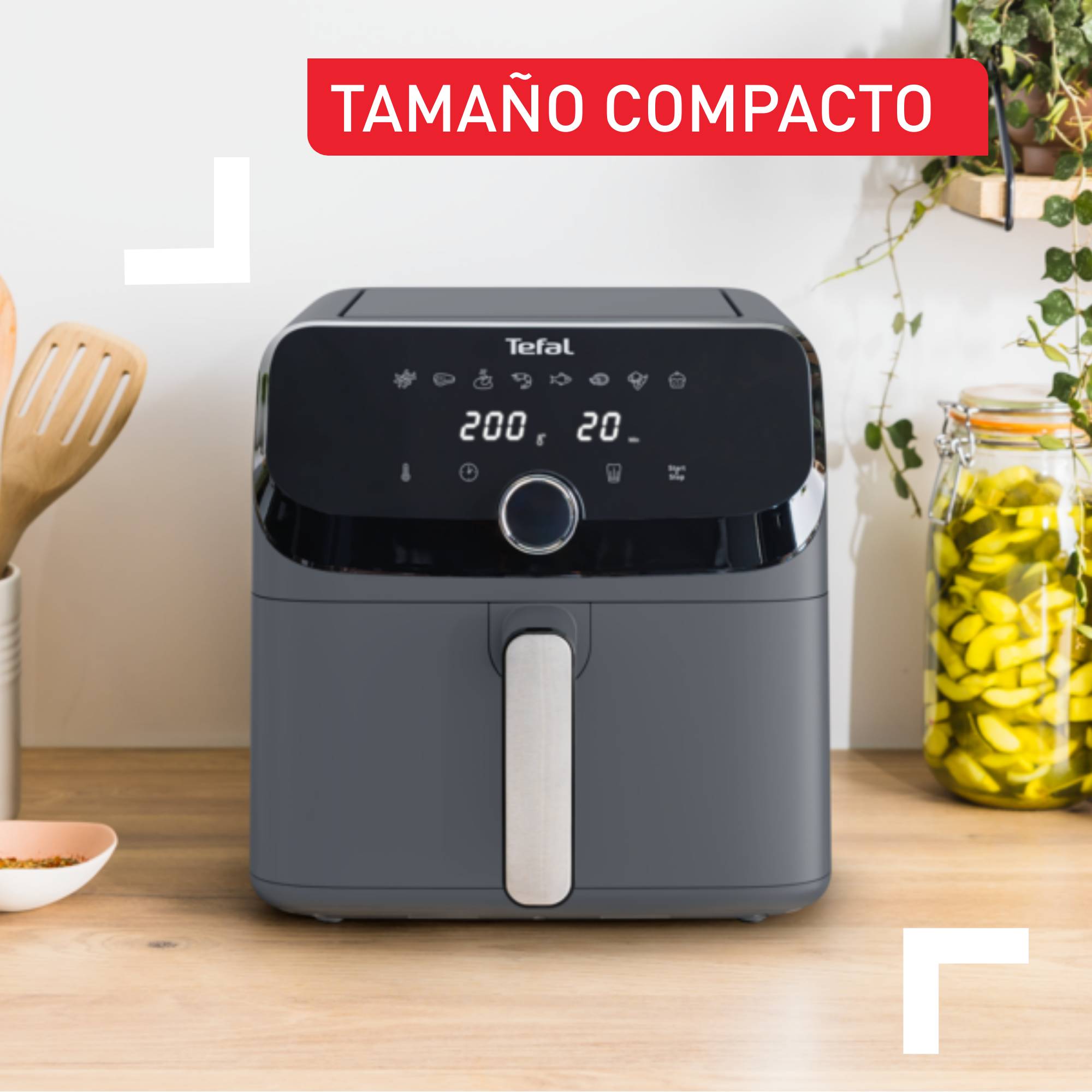 Easy Fry Mega, Freidora de Aire, Capacidad de 7,5 L, 8 Programas, Java Pepper