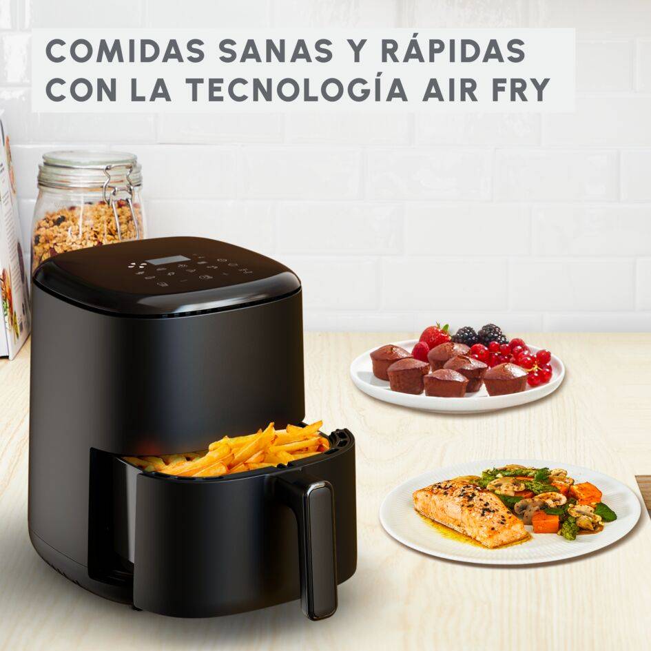 Easy Fry Compact, Freidora de aire, 3L, Negro 