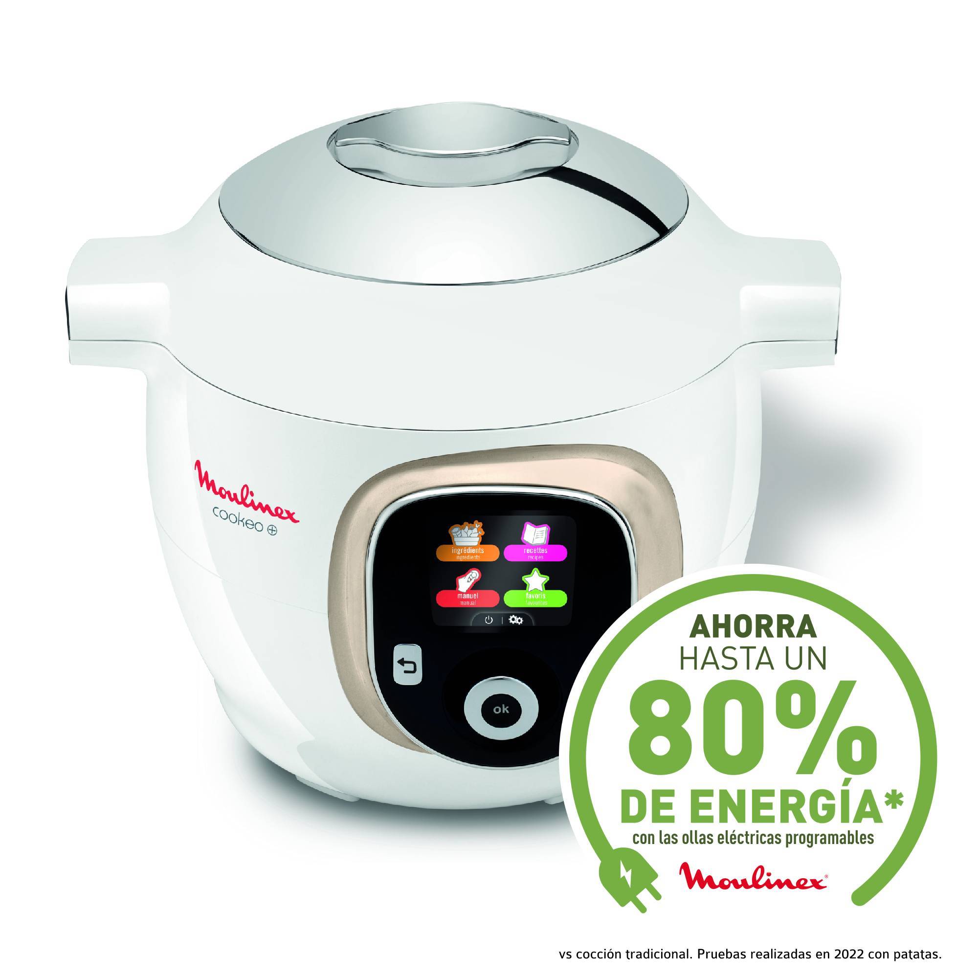 Cookeo+, Olla Programable, 6L, 150 Recetas, Blanco