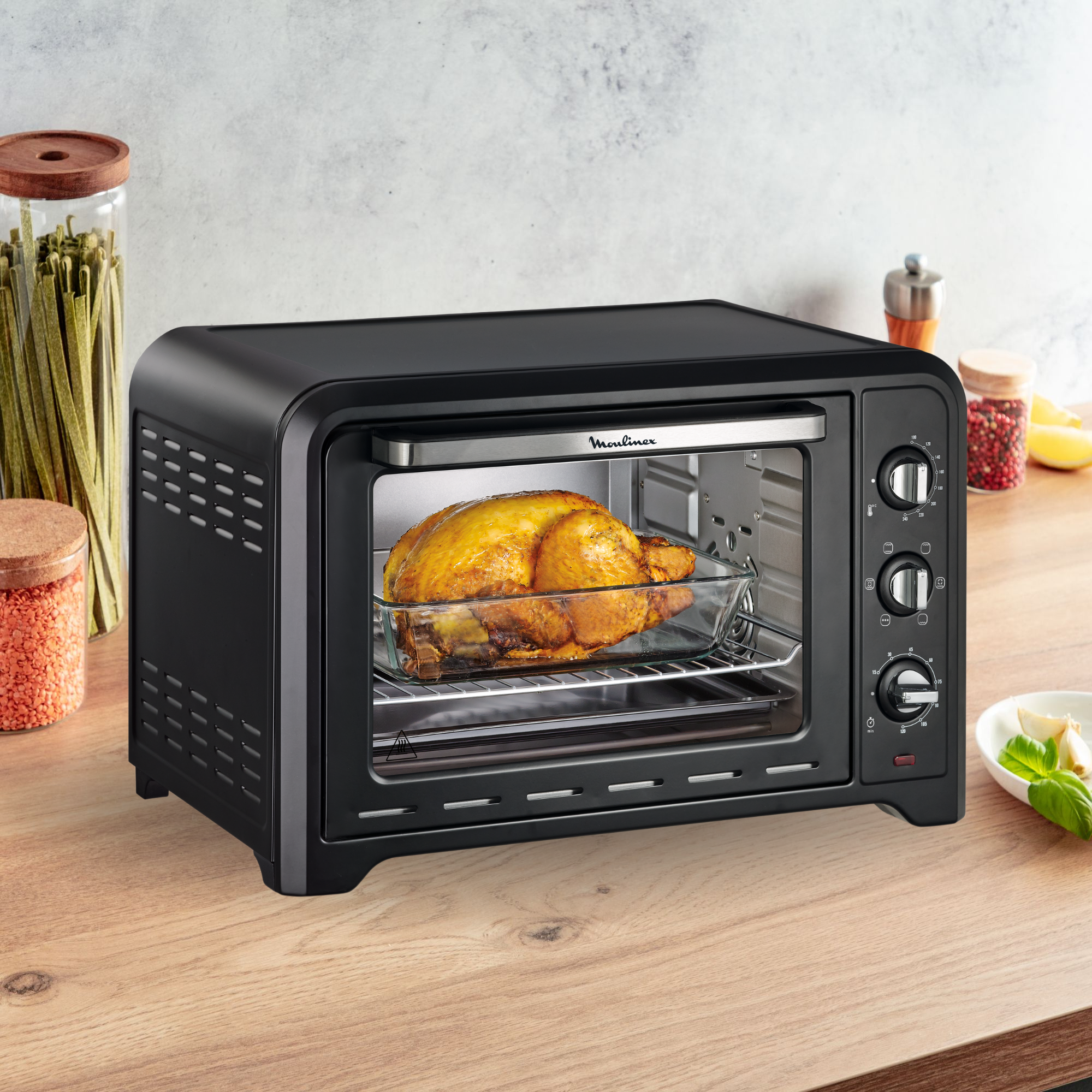 Optimo, Horno Portátil, 39 L, Negro