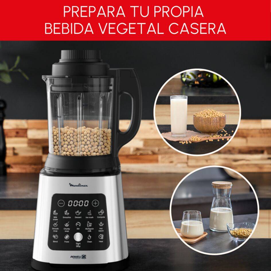 Perfectmix Cook, Batidora de vaso y Robot de Cocina, 2 en 1, 1,75L, 10 programas automáticos, Cristal, Inox