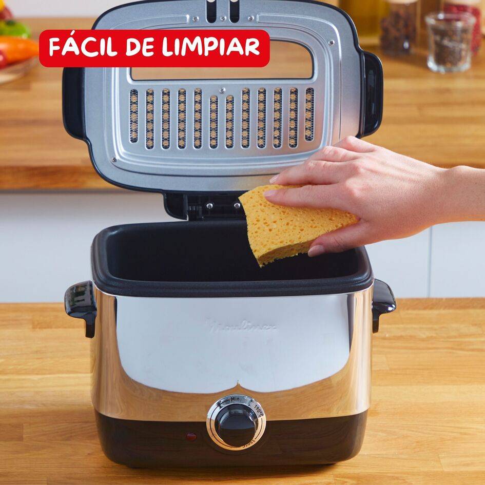 Minifrito, Freidora de aceite, 1 L, Termostato ajustable, Compacta, Ventanilla transparente