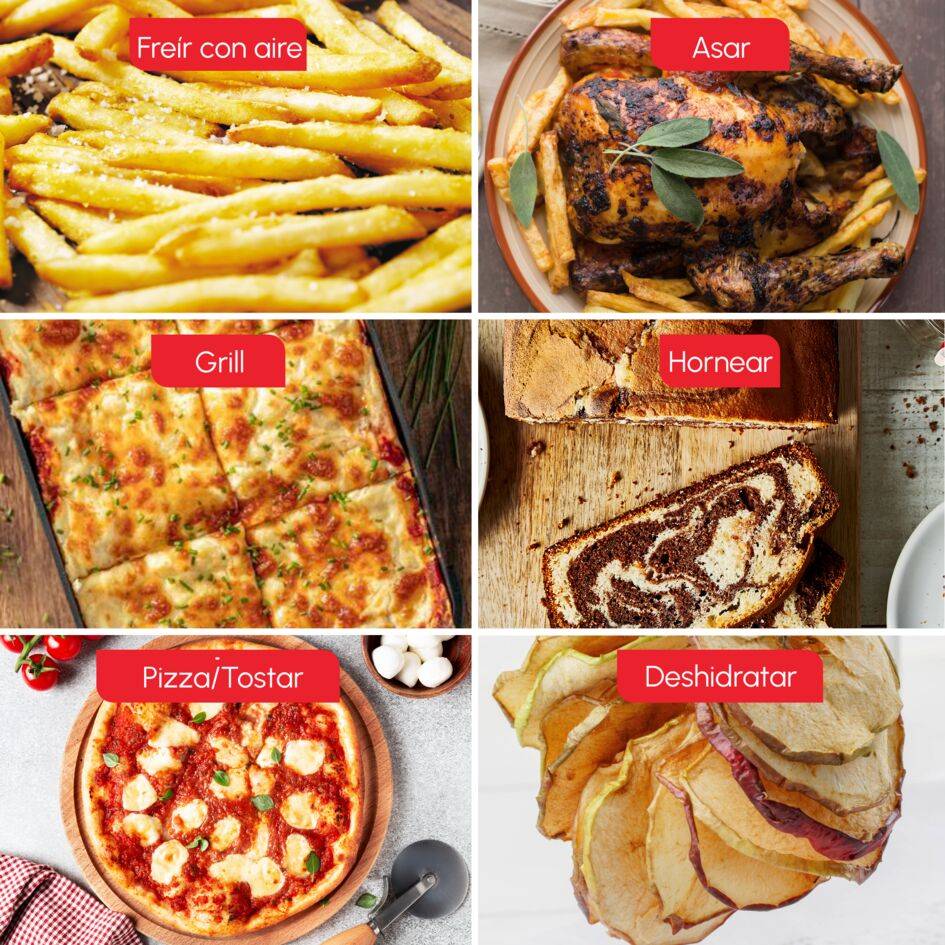 Air Fryer Oven, Horno y Freidora de Aire, 20 L, 10 programas automáticos