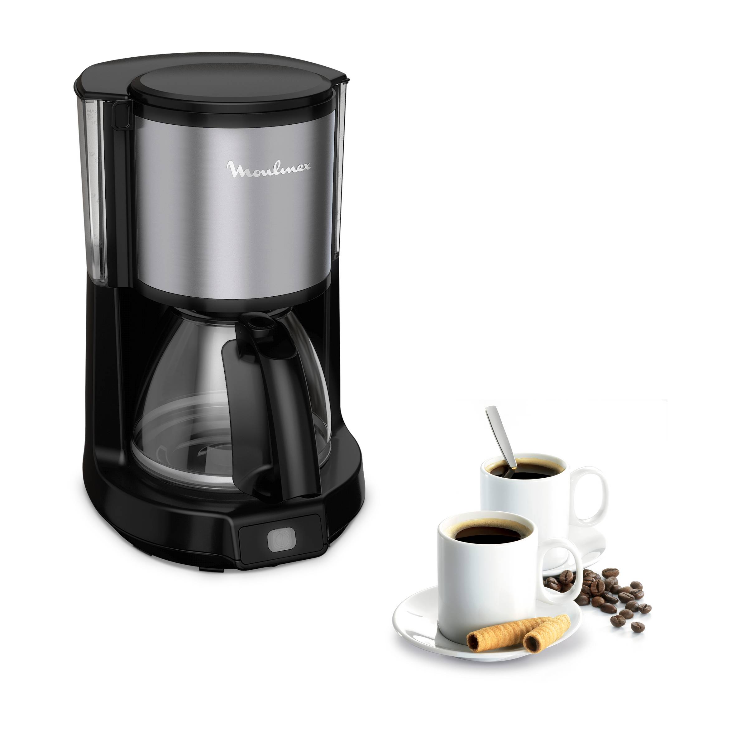 Subito Select, Cafetera de filtro, Negro y acero inoxidable, Capacidad 10-15 tazas