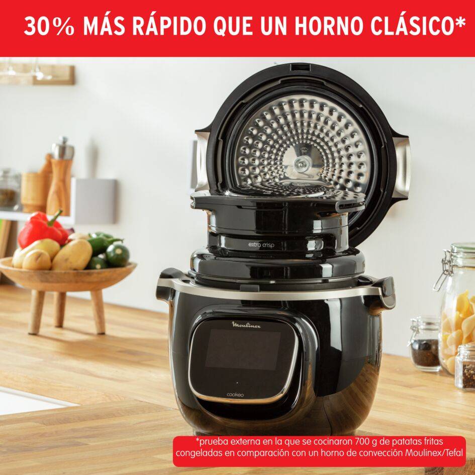 Cookeo Extra Crisp Lid, Accesorio de Cookeo, Resultados crujientes, 4 funciones automáticas, Negro