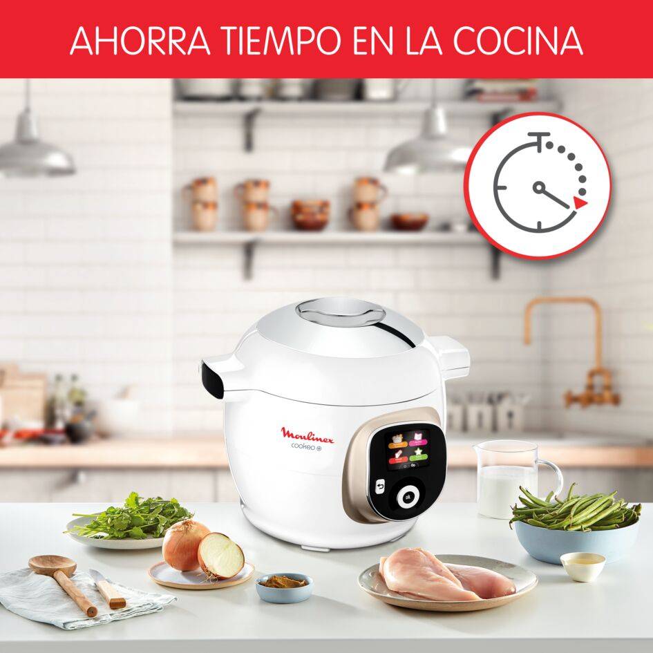 Cookeo+, Olla Programable, 6L, 150 Recetas, Blanco