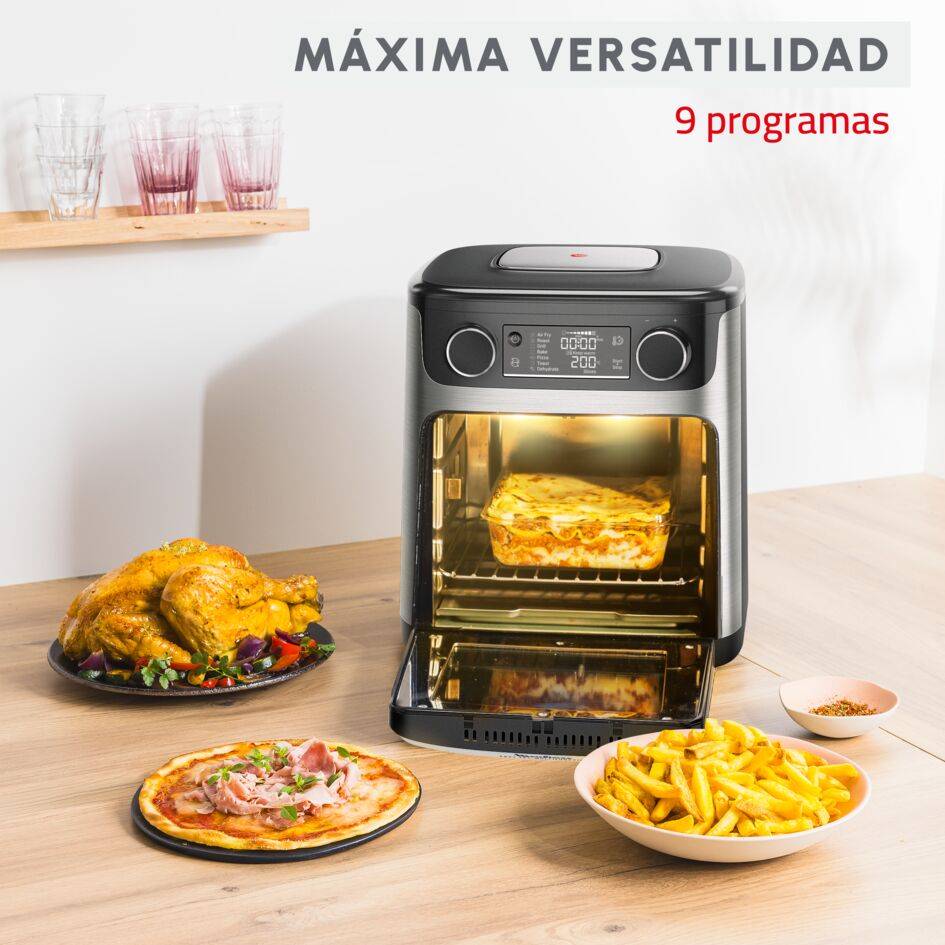 Easy Fry Multifunction de 15 L, Horno freidora de aire, Tamaño familiar, 9 en 1