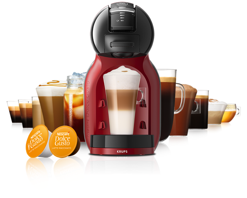 Mini Me, Cafetera de cápsulas compacta, Negro y rojo