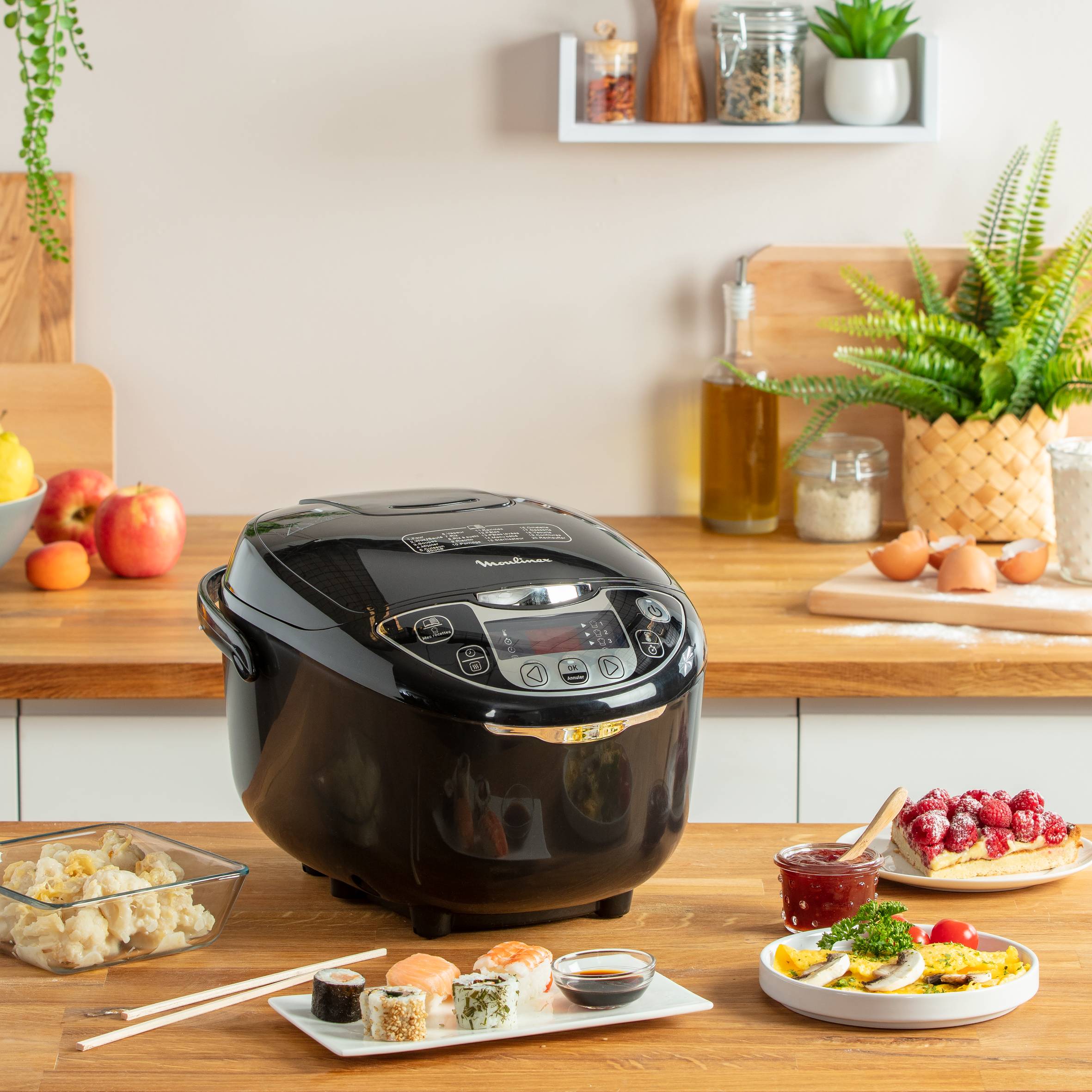 Fuzzy Logic 25 en 1, Olla eléctrica programable, 5 L, 25 funciones automáticas, Negro