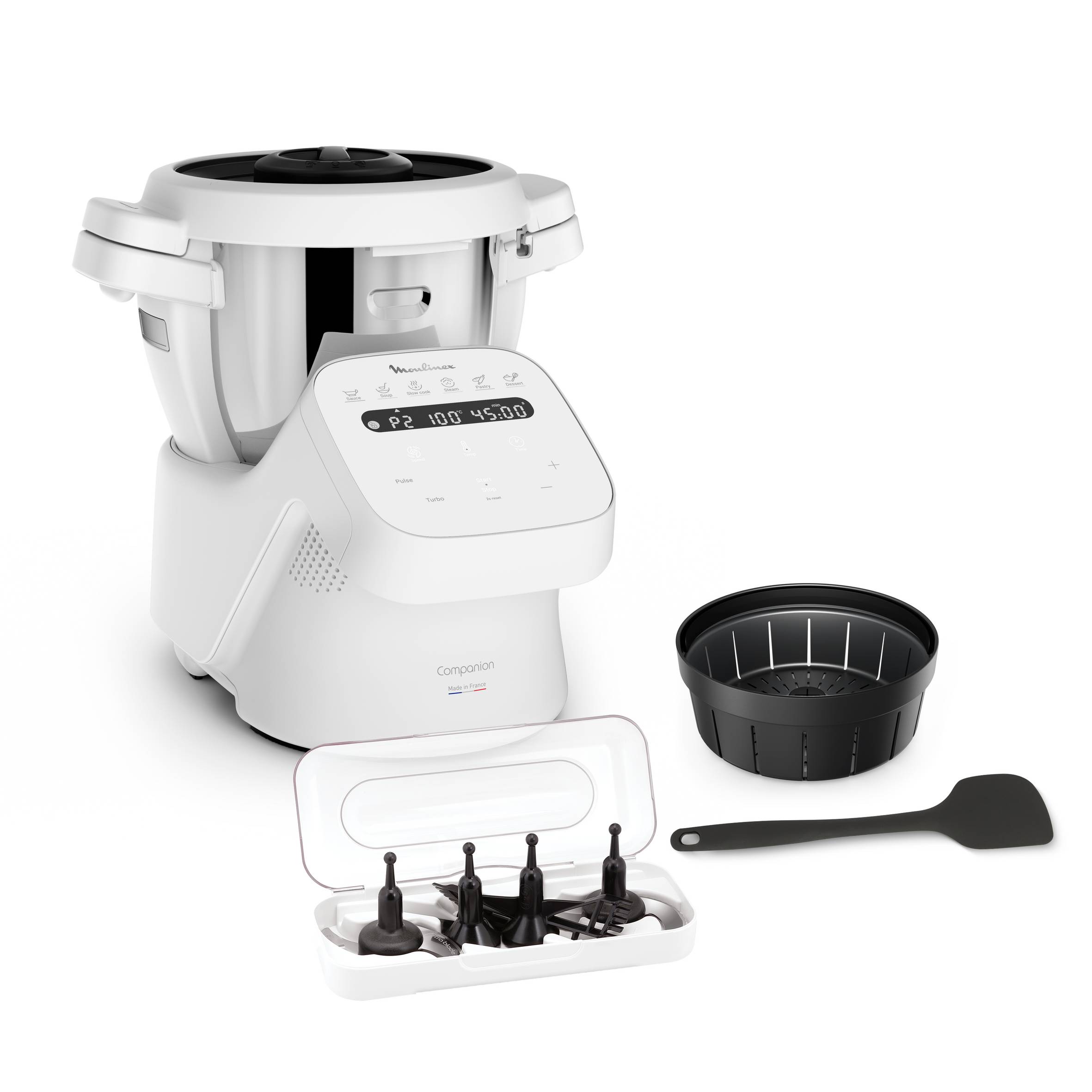 Companion Cooking, Robot de cocina, 12 Programas Automáticos, Modo Manual, 3 L de Capacidad, Blanco