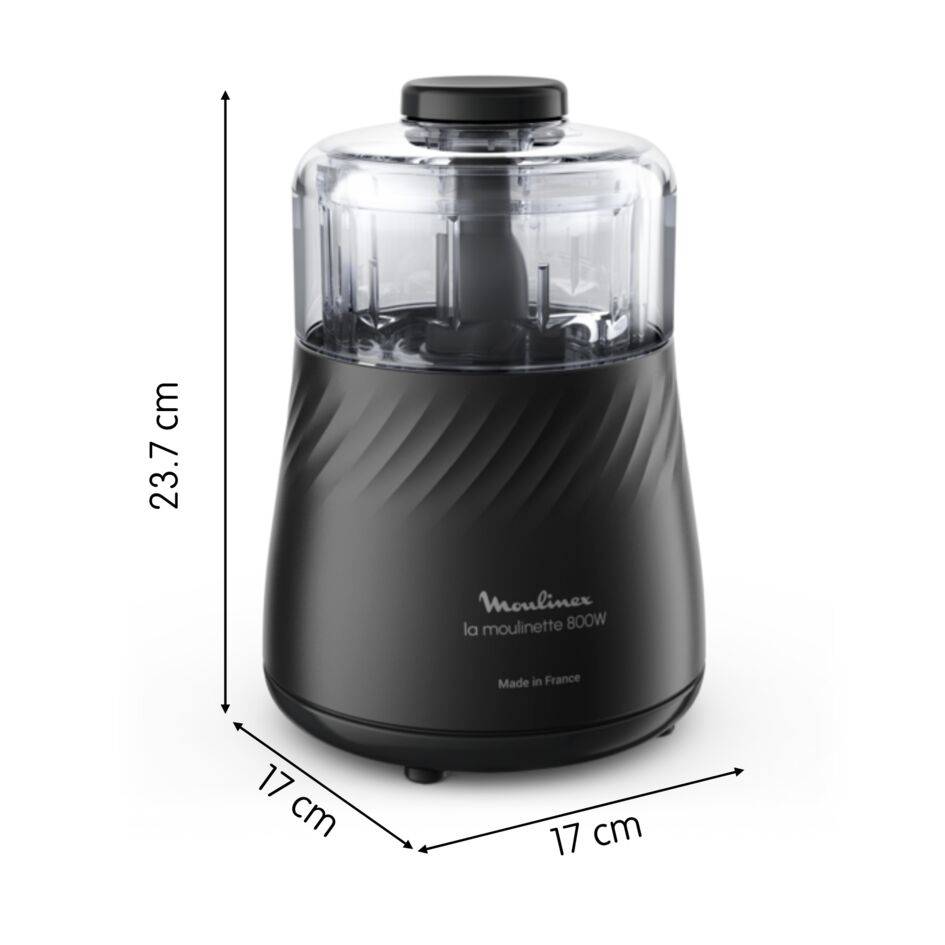 La Moulinette Eco Respect, Picadora eléctrica, 800 W, Negra