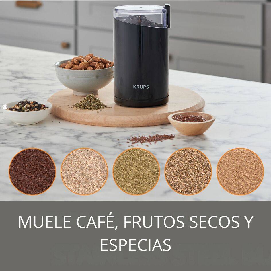 Molinillo de Café Eléctrico, 200W, Cuchillas de Acero Inoxidable, Molido Rápido y Uniforme, Capacidad 75 g, Fácil de Usar, Seguro y Versátil