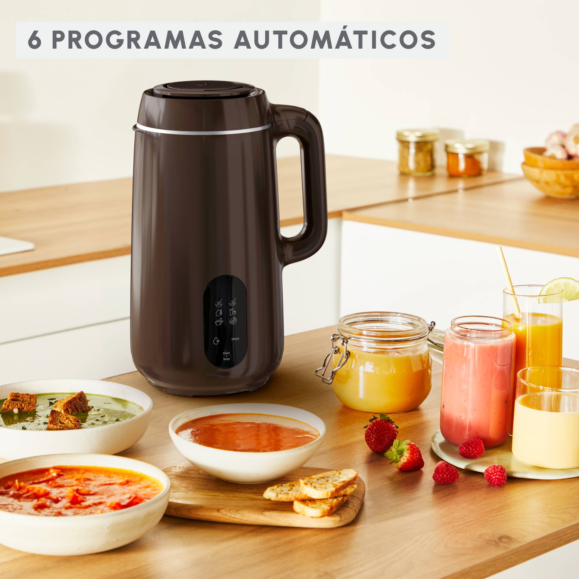 Multisoup, Robot para hacer sopa, 1,2 L, 850 W, 6 programas culinarios, 6 cuchillas