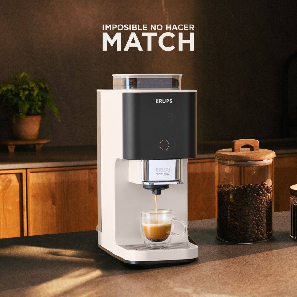 Coffee Crush, Cafetera Automática Compacta, Café en Grano y Molido, 15 Bares, 2 recetas, Pantalla táctil