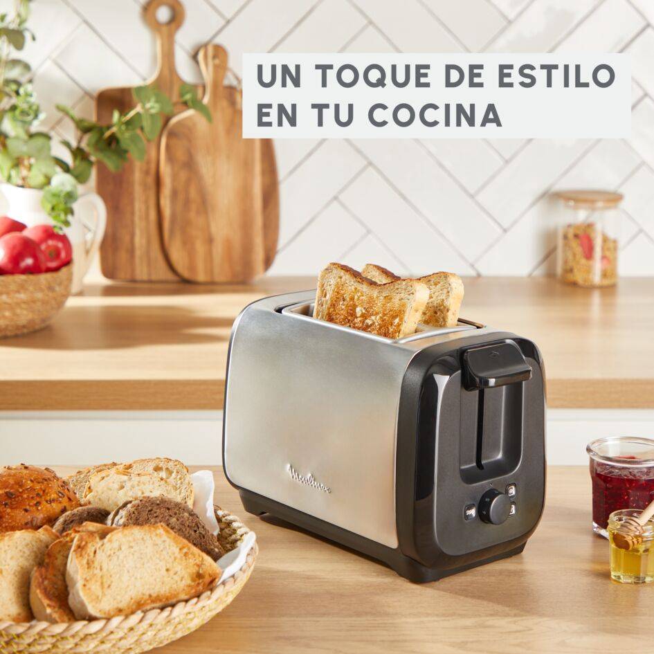 Subito, Tostadora de 2&nbsp;ranuras, Tuesta más rápido, Menor consumo energético, Negro y acero inoxidable