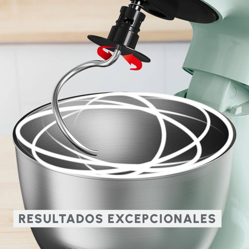 Bake Easy, Robot de repostería, Amasadora,12 velocidades, Compacta, Fácil de usar, Accesorios incluidos