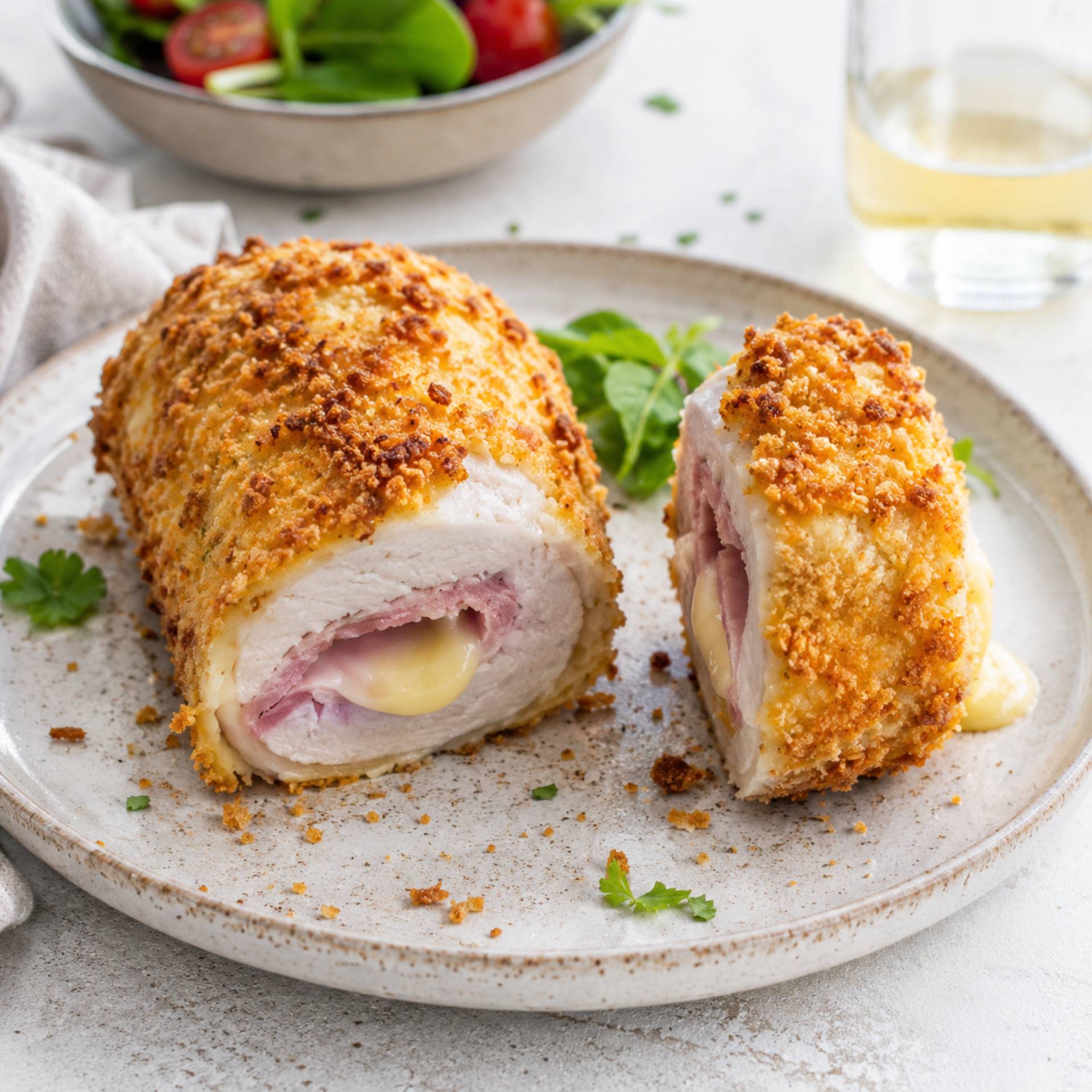 Rollitos de pollo cordon bleu - Receta Crisp&Go 3P | Moulinex