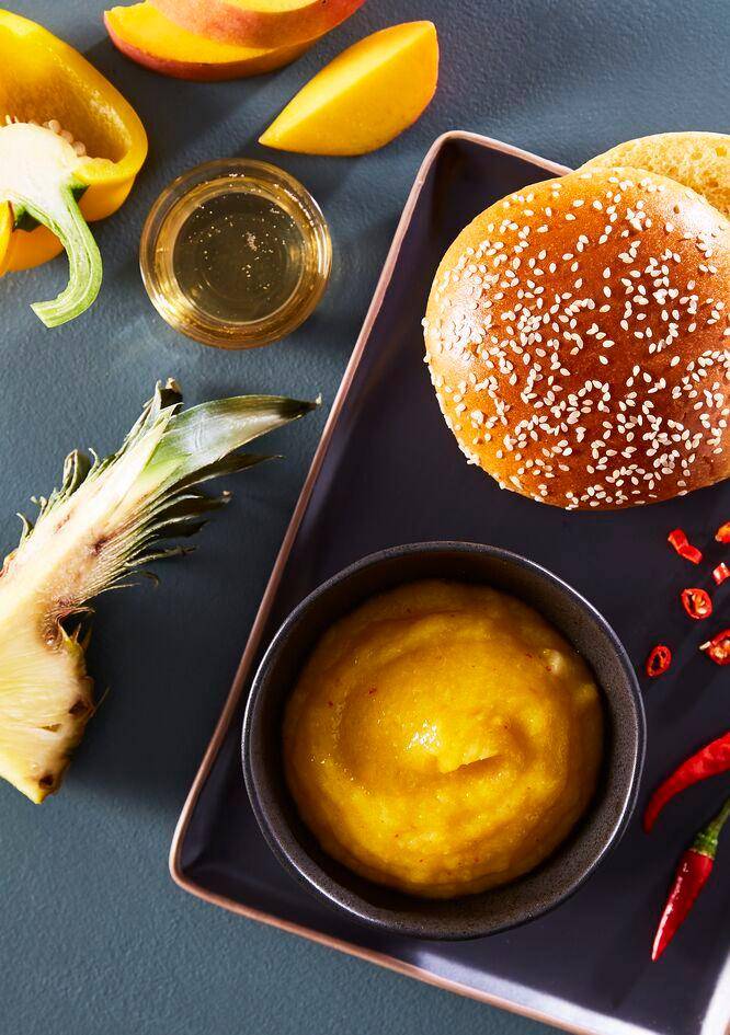 Ketchup de piña y mango para hamburguesa - Receta Perfectmix Cook | Moulinex
