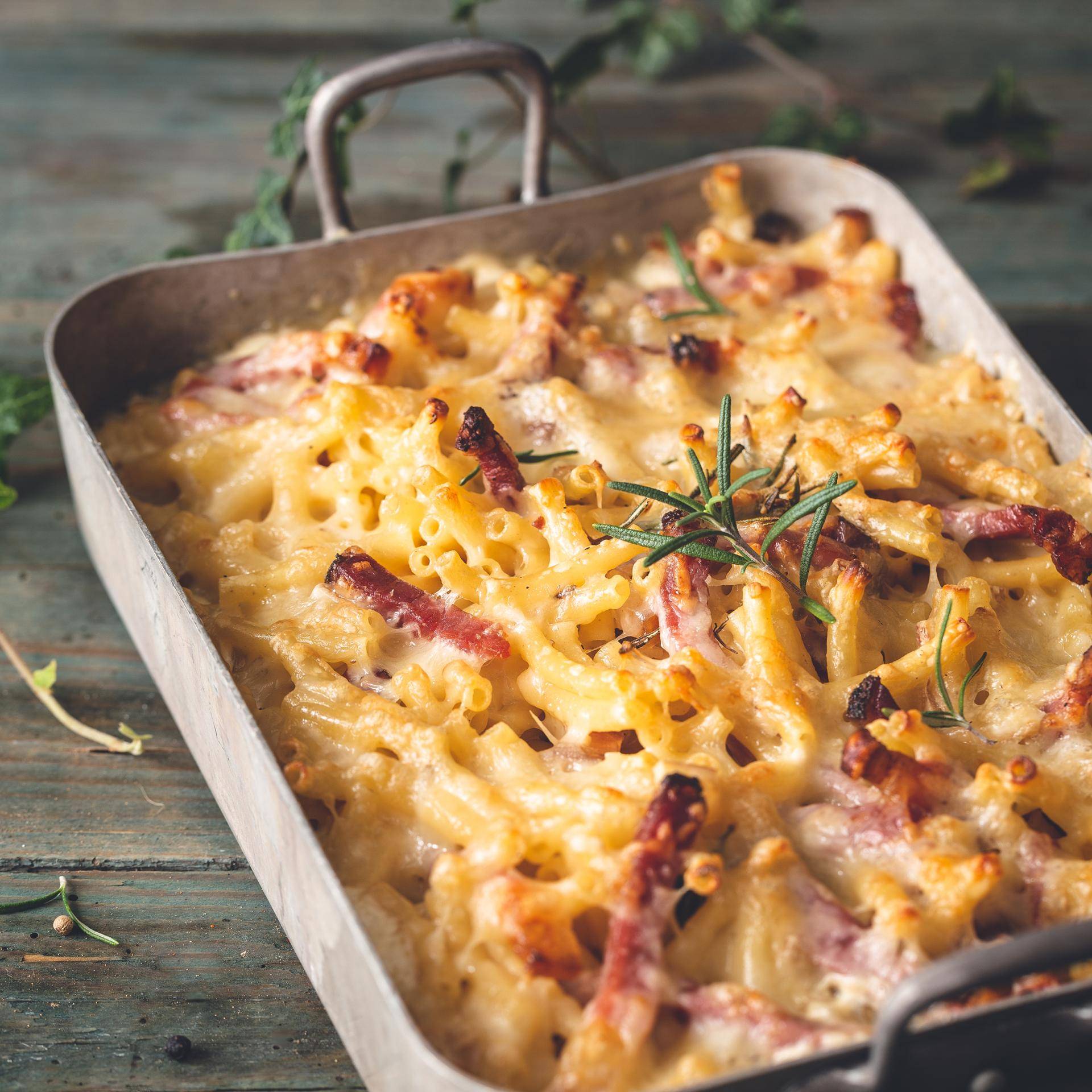 Macarrones con queso carbonara - Receta Multifunction Airfryer Oven Digital | Moulinex
