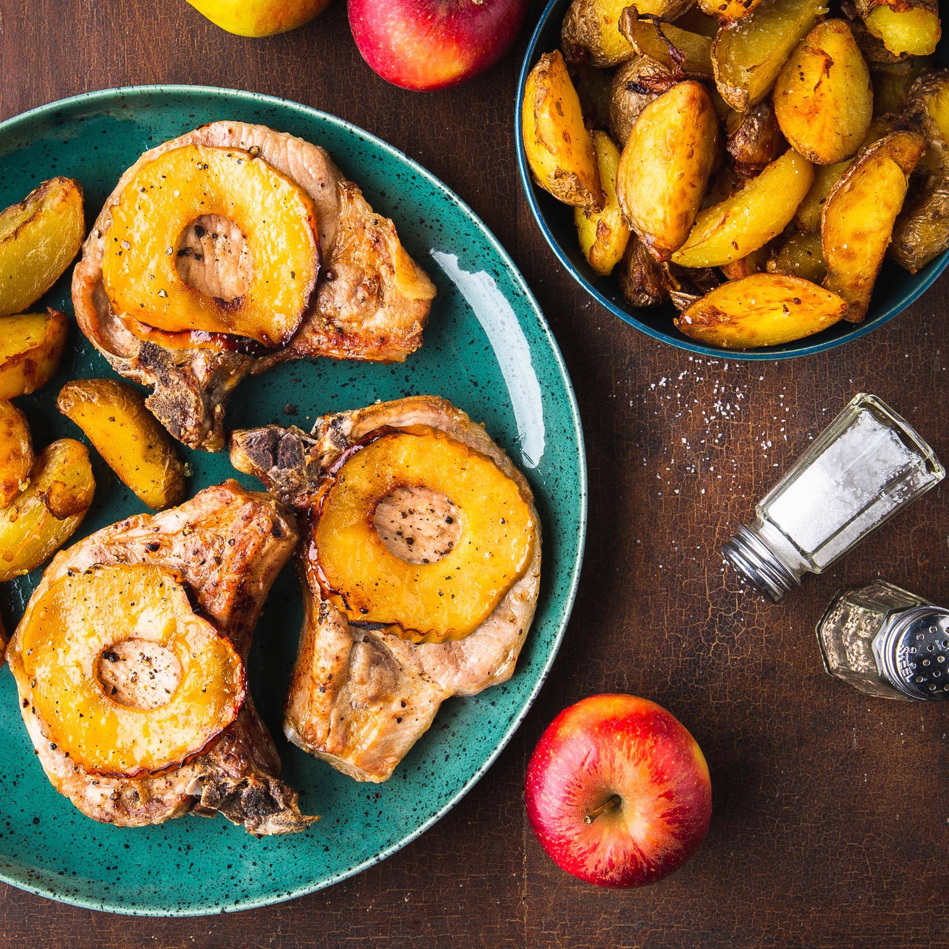 Costillas de cerdo y manzana con patatas - Receta Easy Fry Multifunction 15L | Moulinex