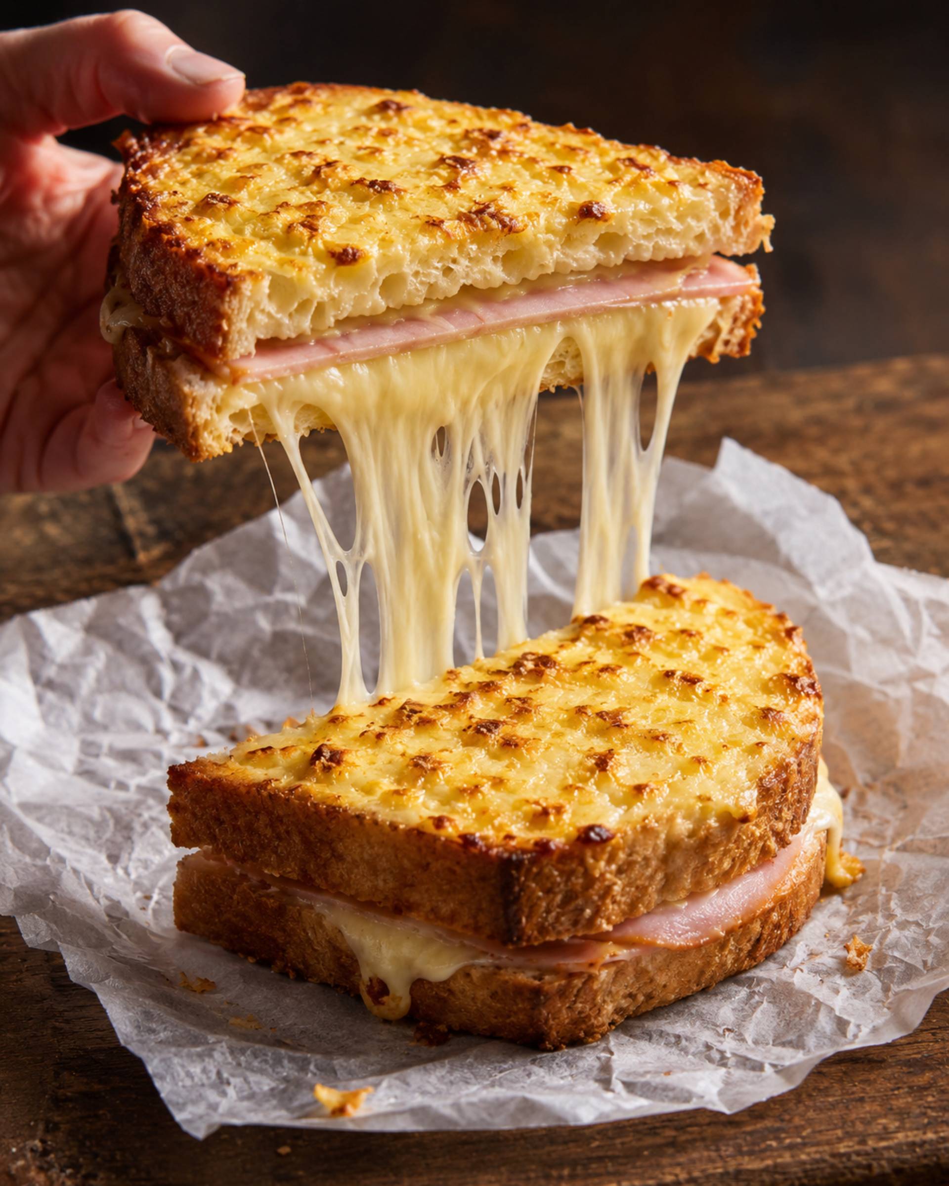 Sándwich tostado de jamón y queso - Receta Crisp&Go 3P | Moulinex