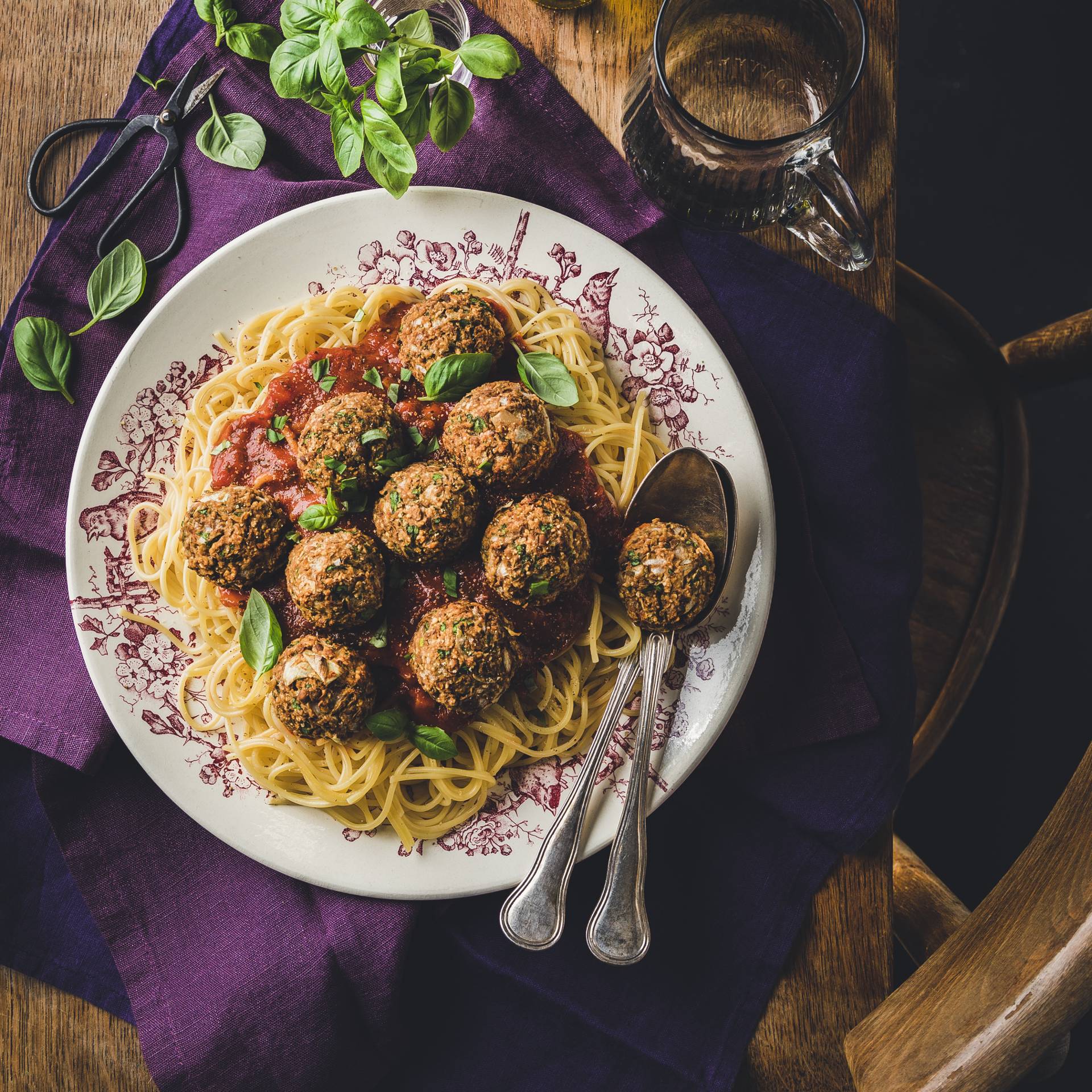 Albóndigas italianas de lentejas con espaguetis - Receta Companion | Moulinex