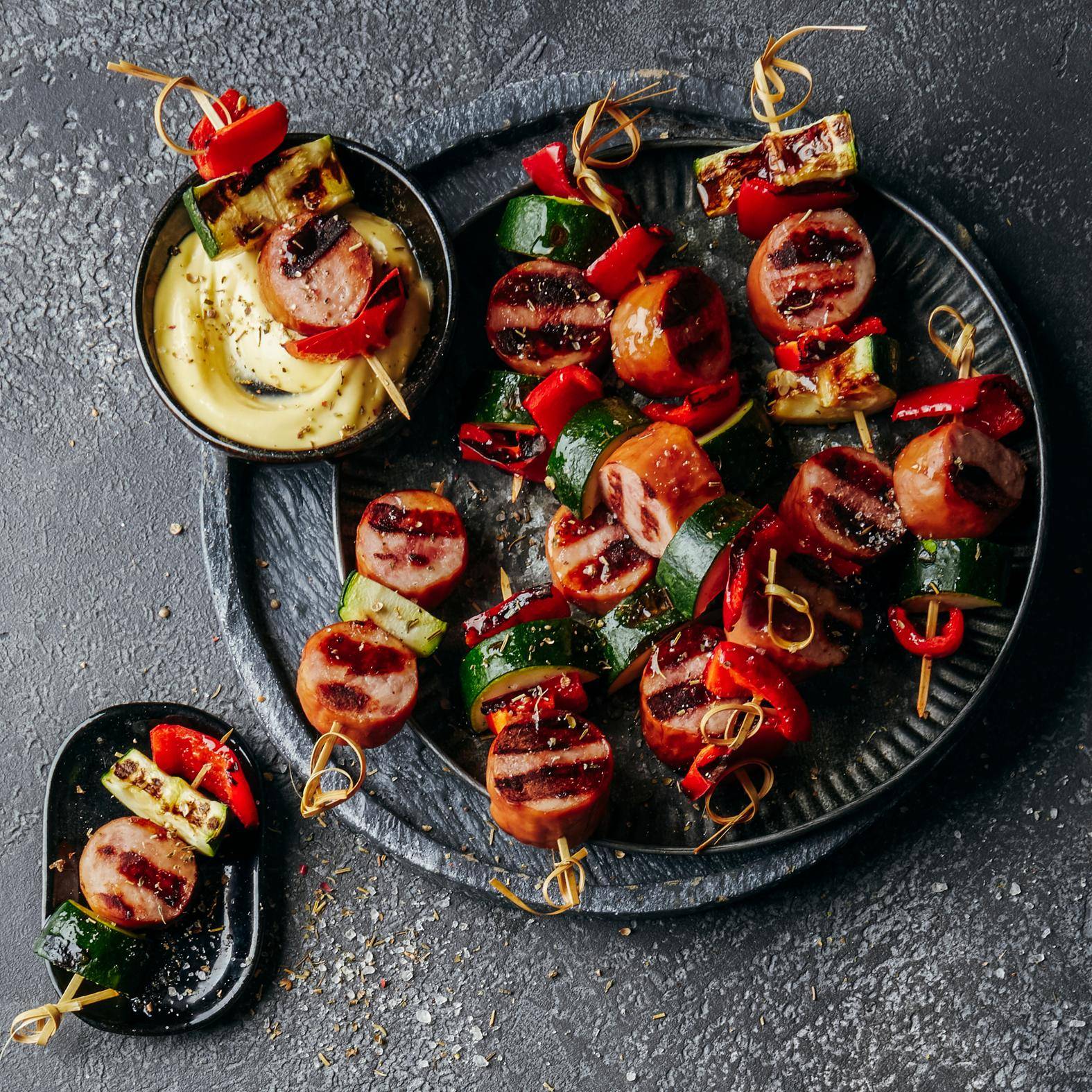 Brochetas de salchicha y calabacín - Receta OptiGrill 4in1 | Moulinex