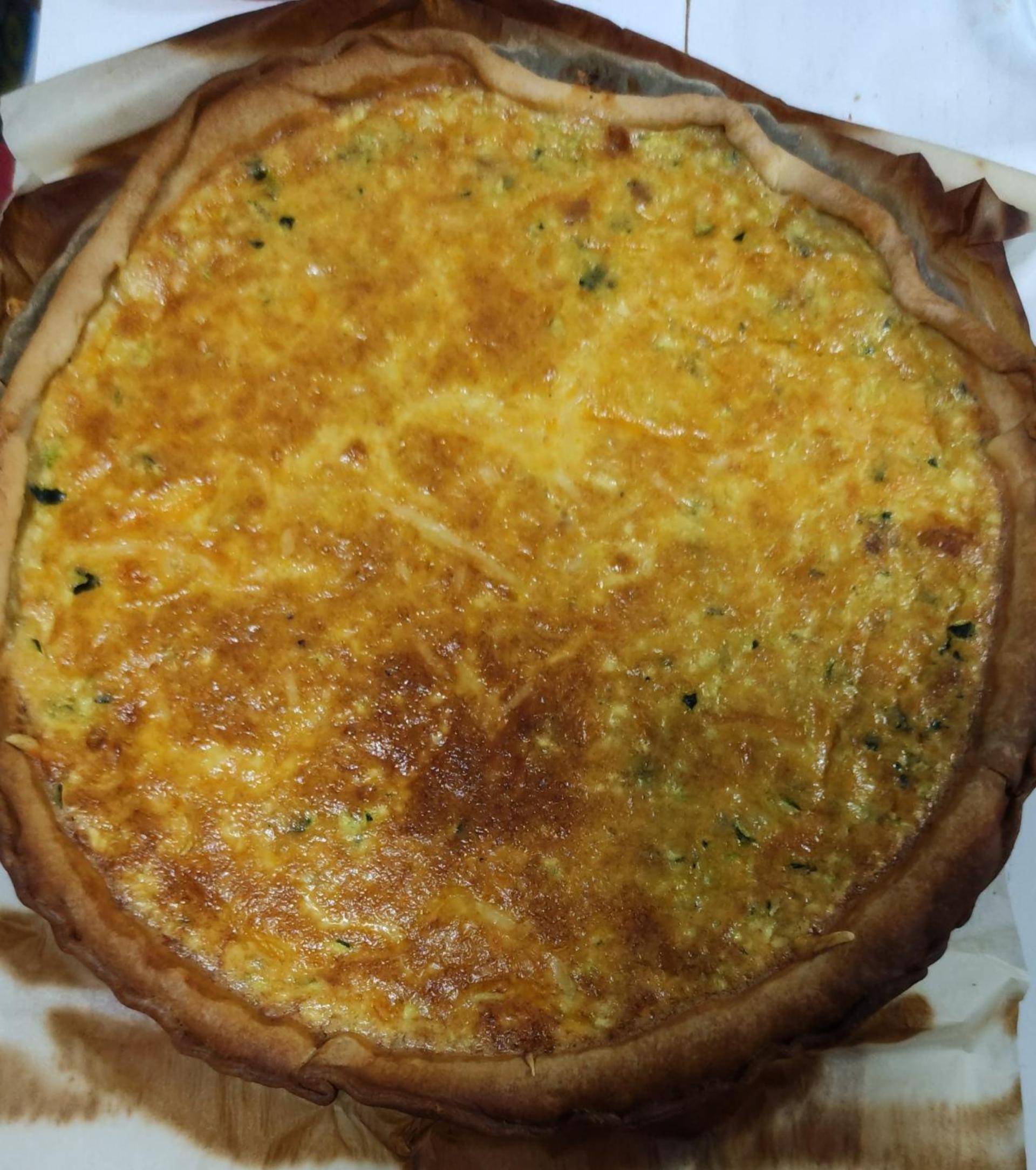 Quiché de calabacín y bacon - Receta Companion Connect XL | Moulinex